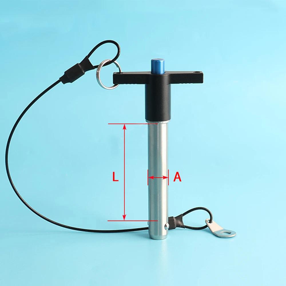

T-Handle Aluminum Grip Fastening Locating Safety Pins Quick Release Button Pins Ball Lock Pins With Ring A5-L10mm(With rope)