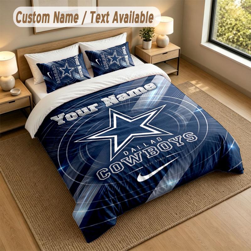 Bedding Set 1 Duvet Cover 2 Pillowcases Dallas Cowboys Print Soft Bed Linen Bedroom Decor