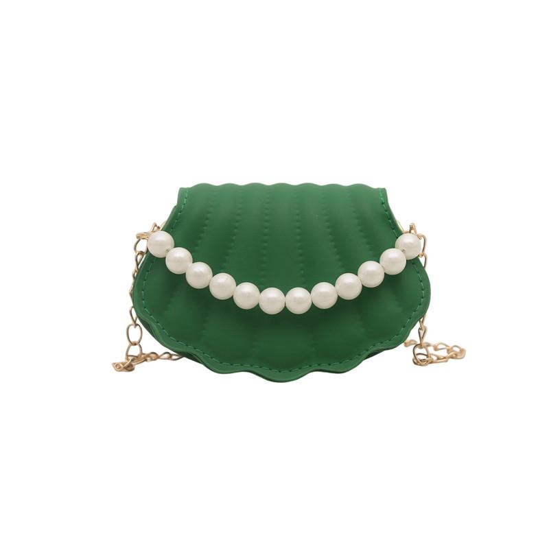 Gentle fashion simple temperament pearl chain shell bag 2025 summer new foreign style shoulder messenger bag Korean version of women