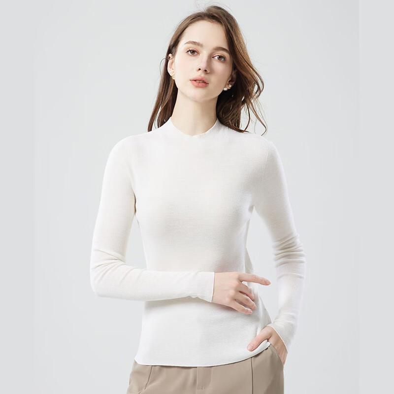 Fengxun Women's Slim-Fit 100% Merino Wool Turtleneck Sweater