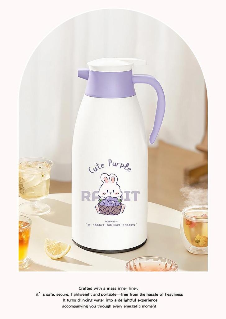 Portable Large-Capacity Glass-Lined Thermos Flask for Home