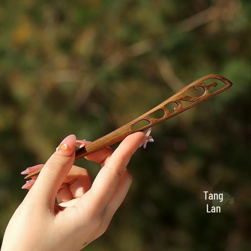 Xiangyun Hairpin: Elegant Ebony Wood Chinese Style Hair Accessory for Women