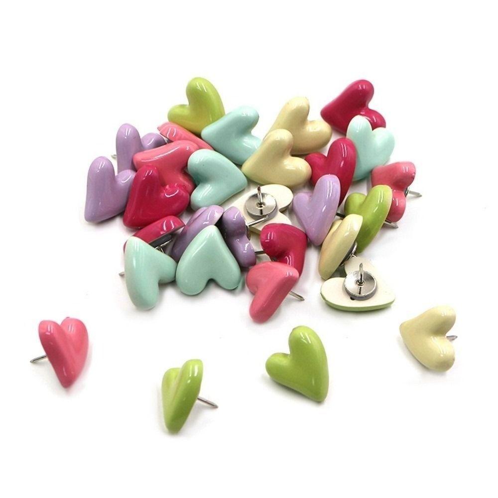 Macaron Colorful Push Pins DIY Thumb Tacks Irregular Heart Shape Pushpins Photo Wall Decor