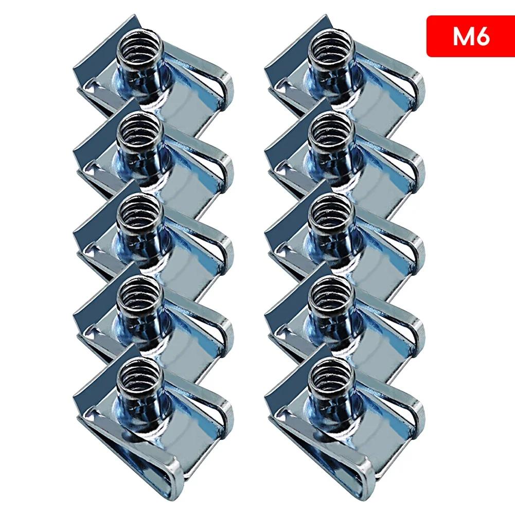 10 Buc M4 M5 M6 Mașină Galvanizat Piuliță Autofiletantă Clip Piuliță Tip U Kit pentru Carenă Motocicletă Aripă Apărătoare Elemente de Fixare Piese Auto Clip