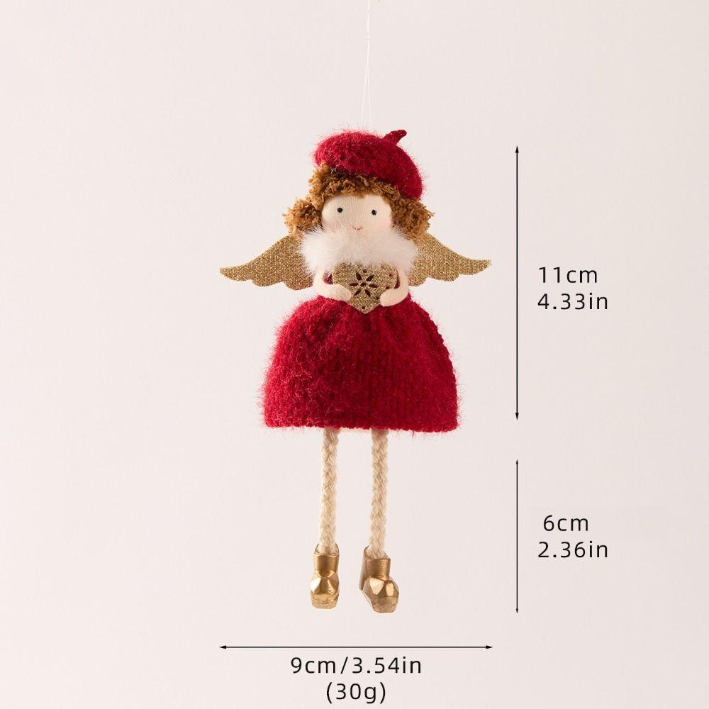 Handmade Christmas Tree Pendant Plush Angel Xmas Plush Decor Christmas Hanging Charm  Home Festive