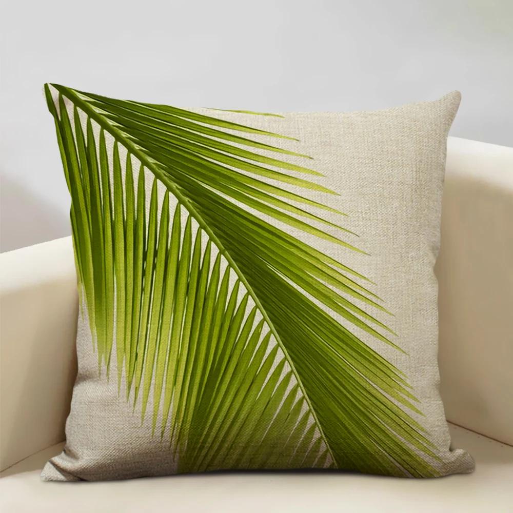 

Plant Leaf Cushion Cover Home Decoration Sofa Chair Car Pillow Case Soft Linen Pillowcase 45x45cm 45x45cm18x18Inch