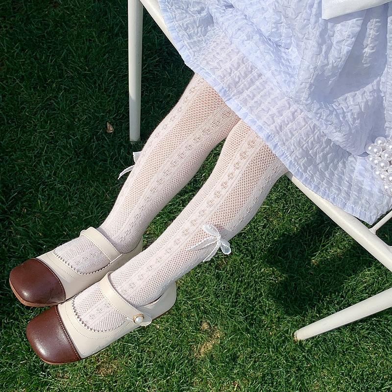 Summer Children's Pantyhose Girls' Leggings Mesh Thin Socks Princess Baby Bow Mosquito Tights
