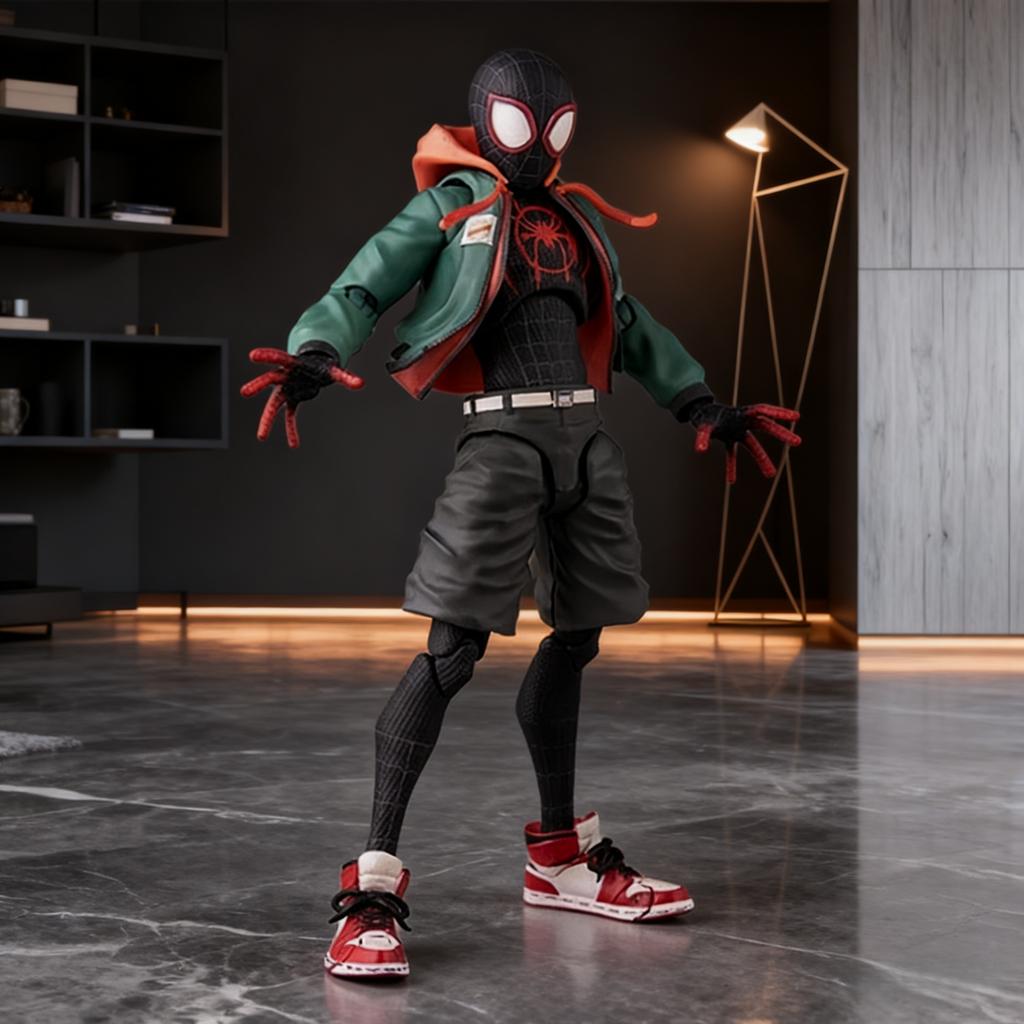 מארוול ספיידרמן אירוע דגם ספיידרמן מיילס SV SHF מוראלס פני פארקר דמויות אנימה צעצוע עם אביזרים