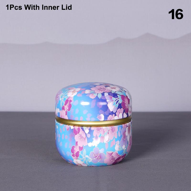 Tea Caddy Tea Box Containers Candle Cans Coffee Candy Snacks Sealed Iron Jars Floral Pattern Small Portable Storage Boxes