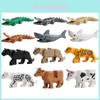 Mini Leopard Crocodile And Shark Animal Building Blocks Set 12 Pieces Of Educational Plastic Toys For Kids