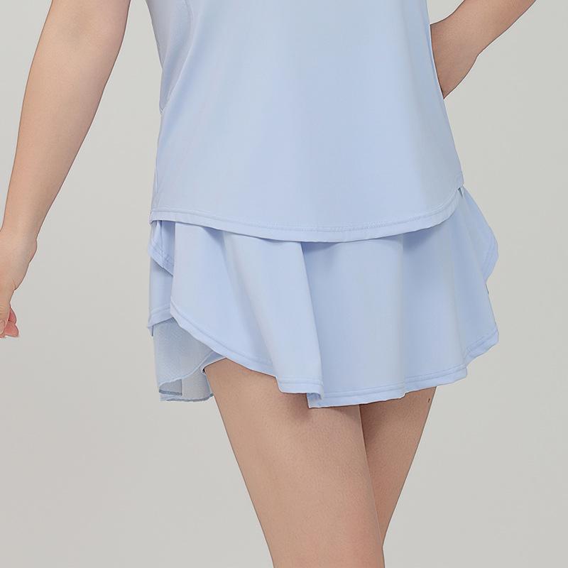 

Женский быстросохнущий летний юбка-шорты для йоги: Свободный крой, Защита от обнажения, Эффект двойки L