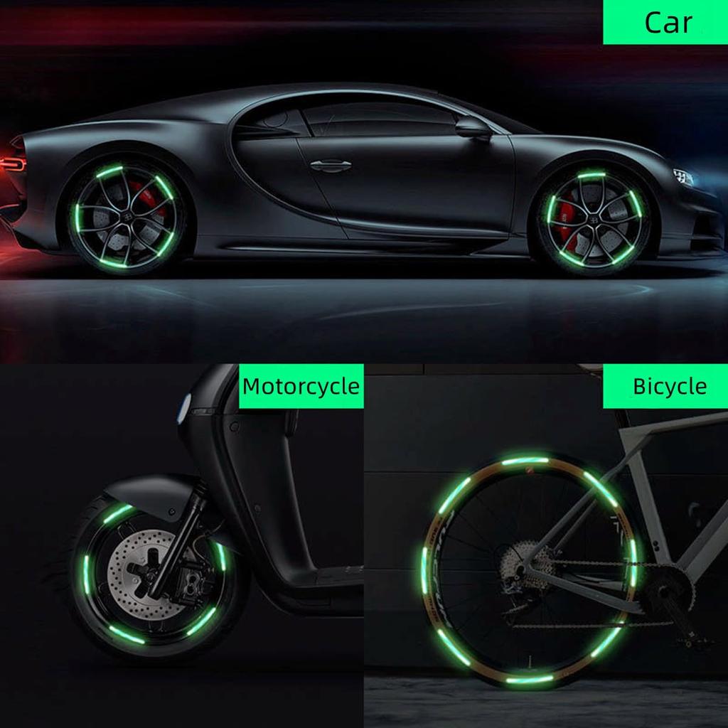 Getrays 60 Stück Auto Reflektierende Felgenaufkleber Aufkleber, Reflektierende Felgenstreifen-Aufkleber für