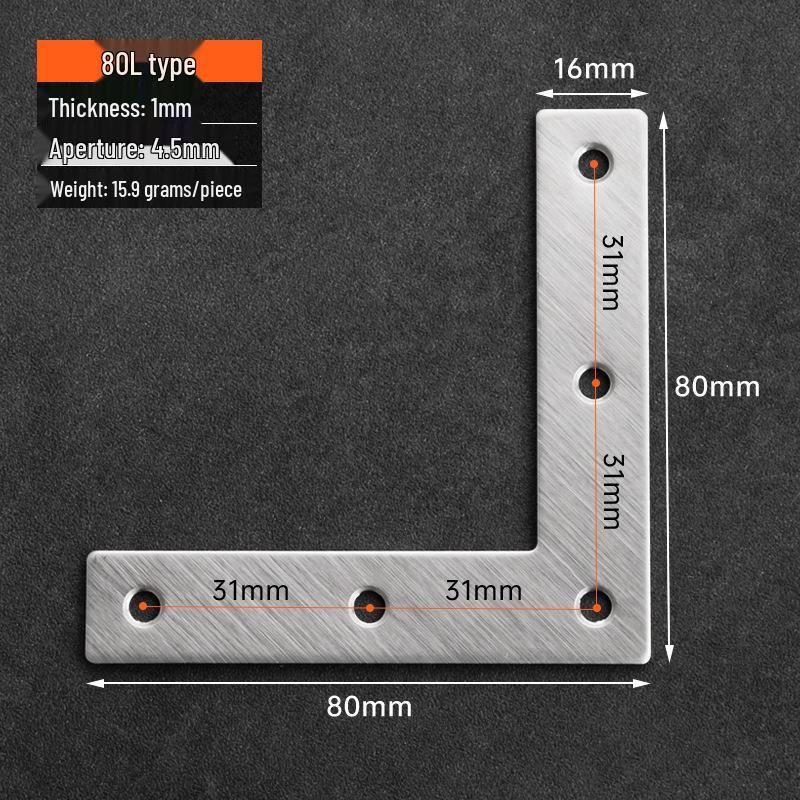 90° L-Shaped Angle Bracket for Table, Chair, Cabinet, and Shelf Support