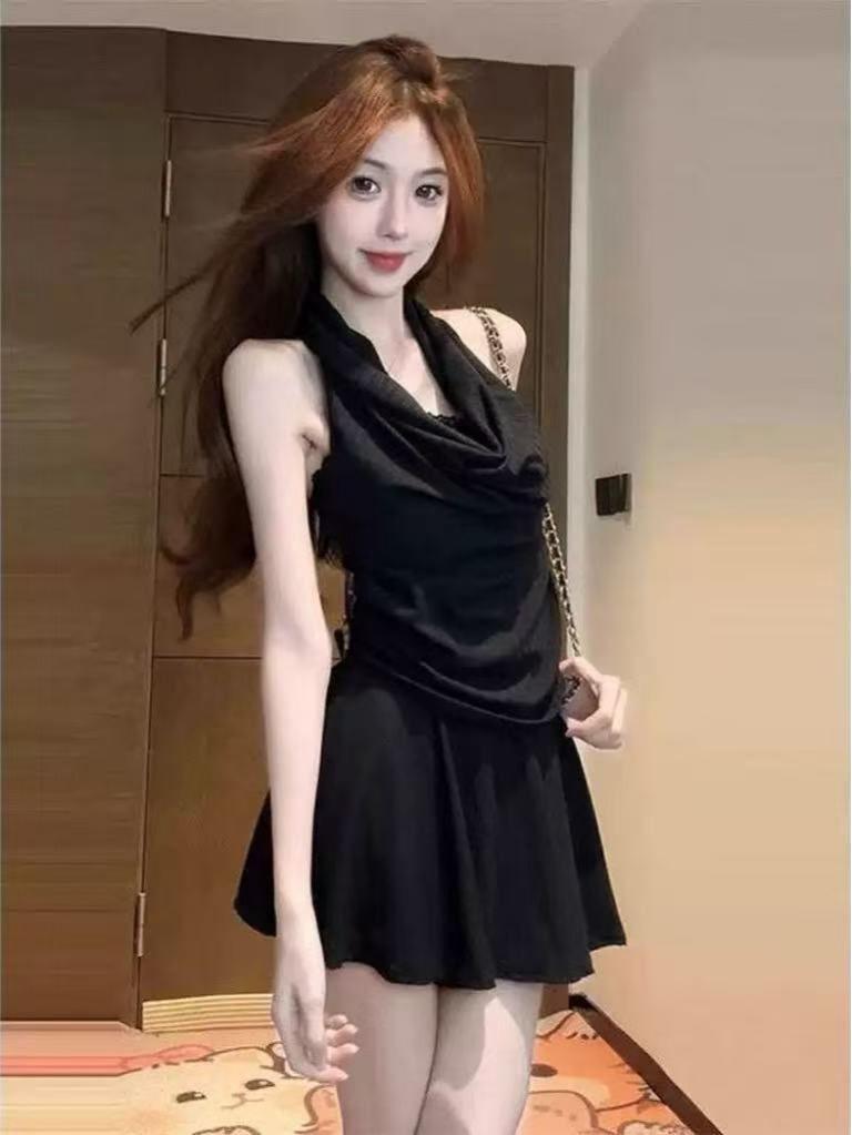 Women's 2026 Summer Lace Halter Dress: Chic, Waist-Cinched Short Skirt