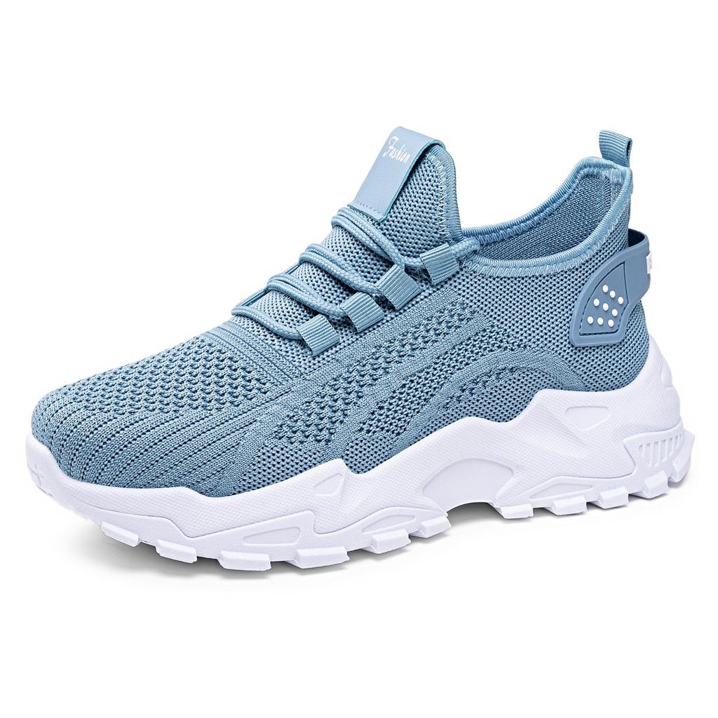 Shoe processing Large size sports shoes Soft sole Single shoes Flying woven heightening net shoes Soft sole shoes 43