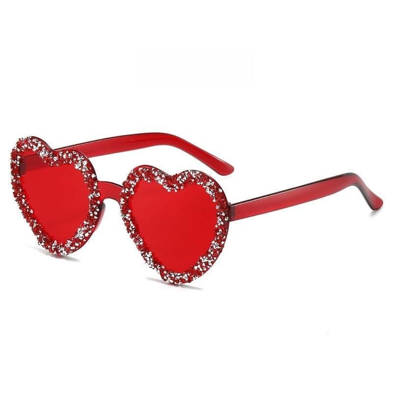 New Unisex Heartshaped Clear Jelly Sunglasses With Handmade Rhinestones For Summer Parties