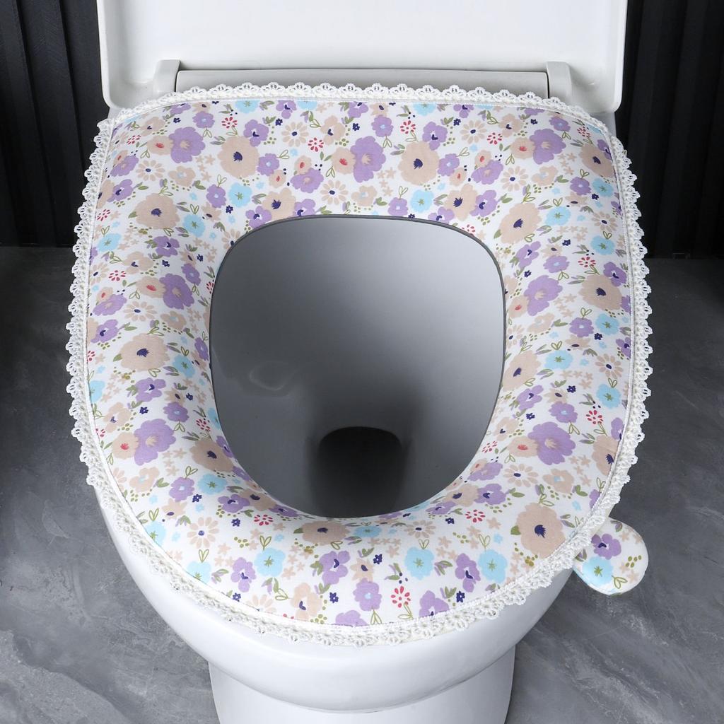 Type Household Toilet Seat Cushion Made of Pure Cotton with Enlarged and Thickened Zipper All Season Universal Waterproof Seat Cover