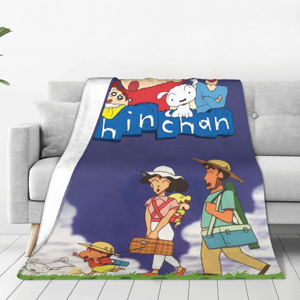 Crayons Shin-chans As Pikachu Blanket Soft Street Trend Plush Throw Blanket For Children Bedroom Flannel Bedspread Bed Cover