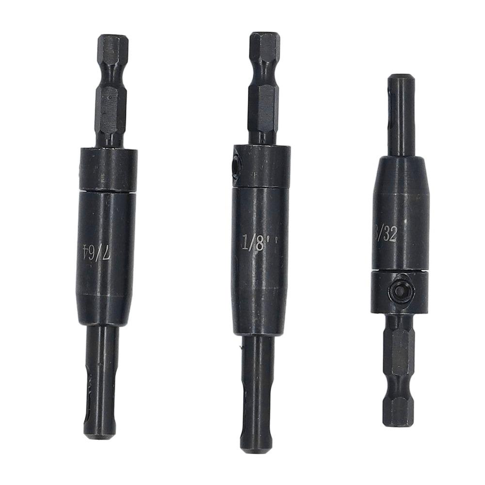 3 PCS Hex Shank Hinge Drill Bit Center Hinge Drill Bit  Cabinet and Door Hinge Installation