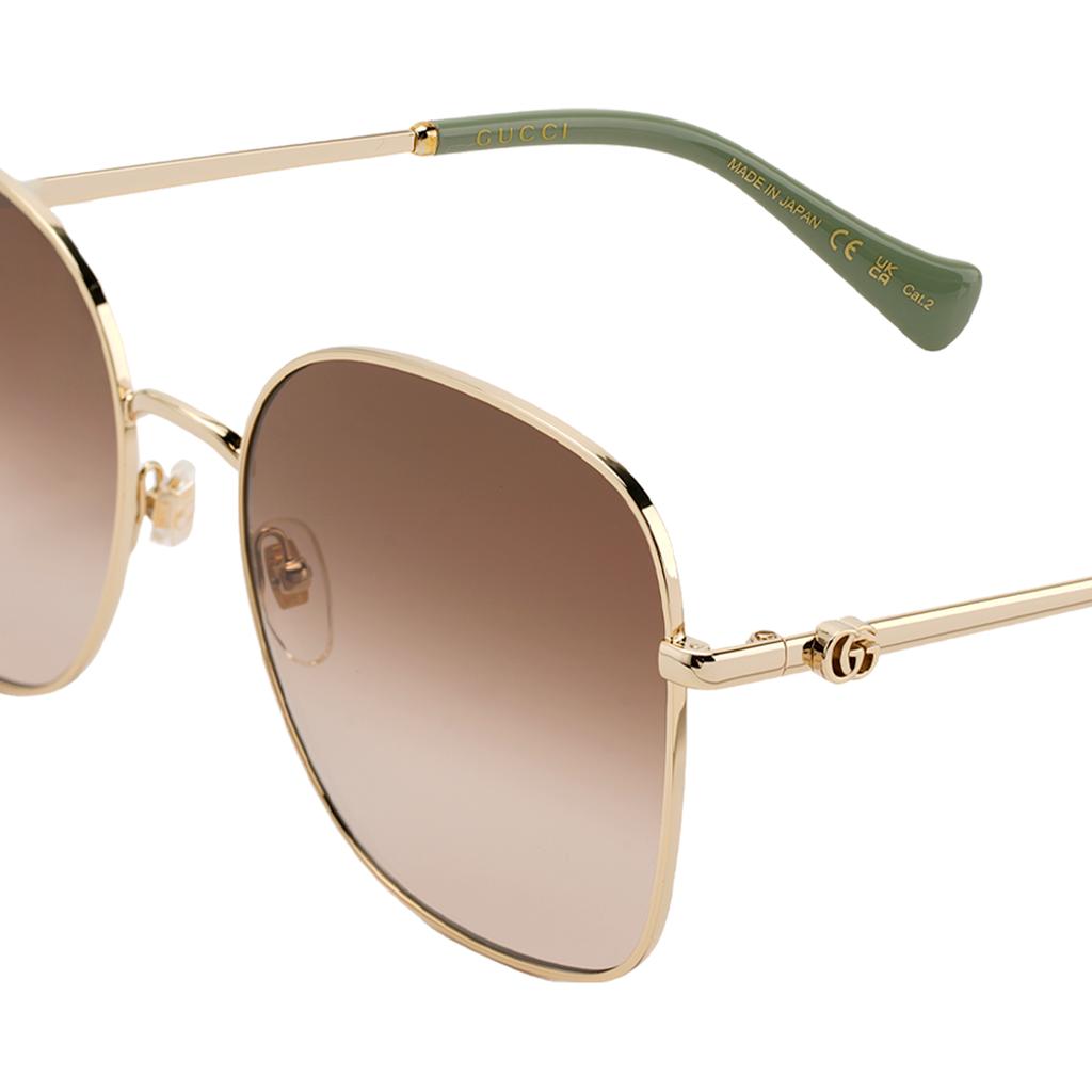 GUCCI Metallic Butterfly Square-frame Sunglasses Metallic Butterfly Sunglasses Women's