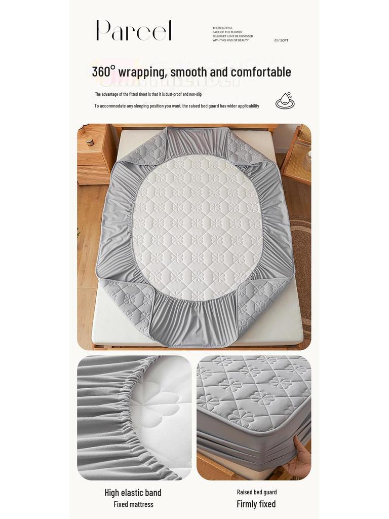 Wodoodporny Pikowany Ochraniacz na Materac Klasy A - Łóżko Podwójne, Oddychająca i Odporna na Wilgoć Narzuta
