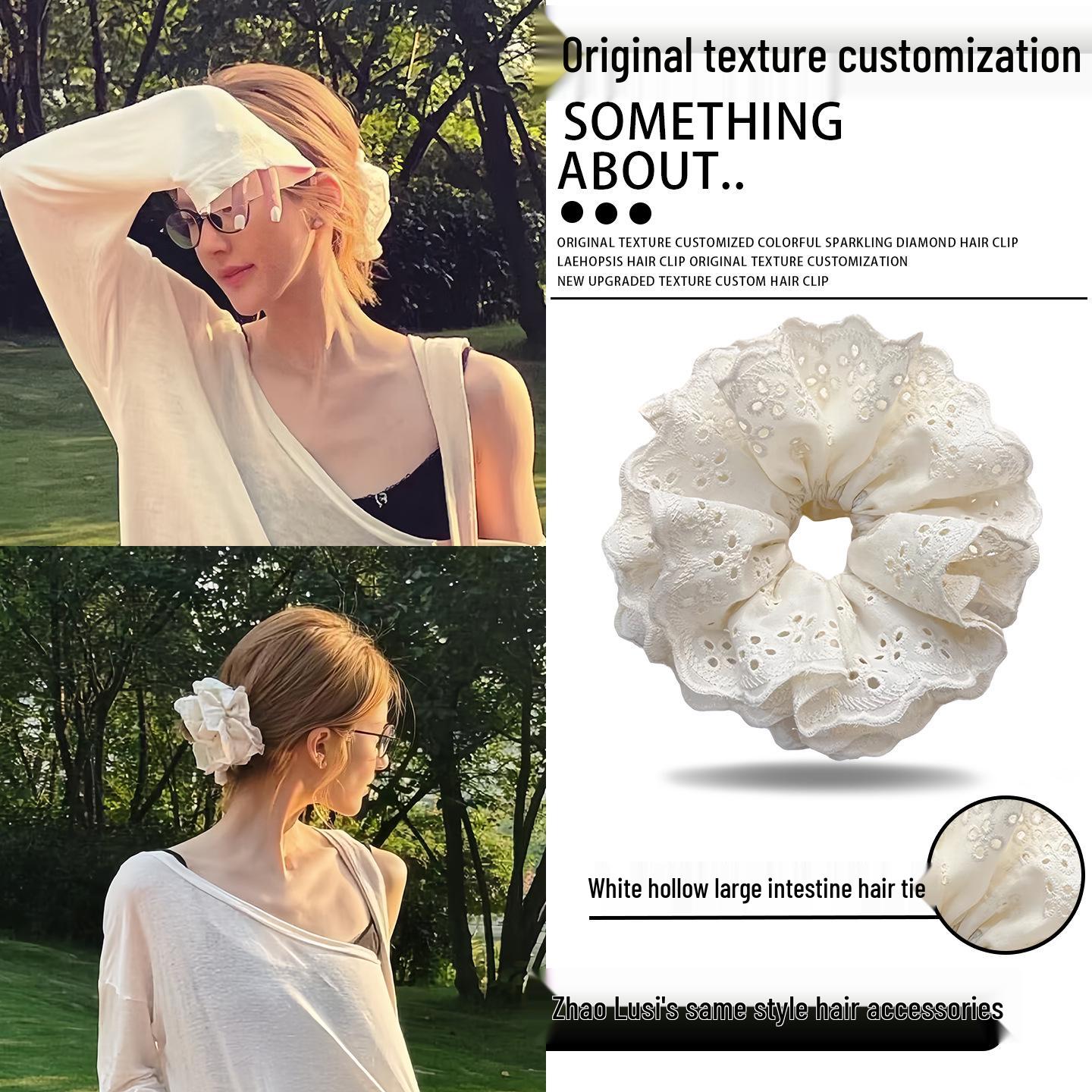 

Zhao Lusi Style Red Pleated Hair Tie for Women s Bun - 2025 New Trend Hair Accessory