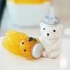 500ml Portable Cartoon Bear Transparent Bottles Cute Reusable Drink Containers for Bubble Tea Juice Milkshake Party Supplies