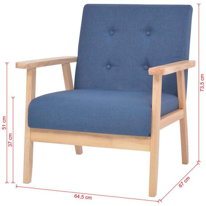 Fauteuil - vidaXL - Bleu - Tissu polyester - 1 place - Design contemporain