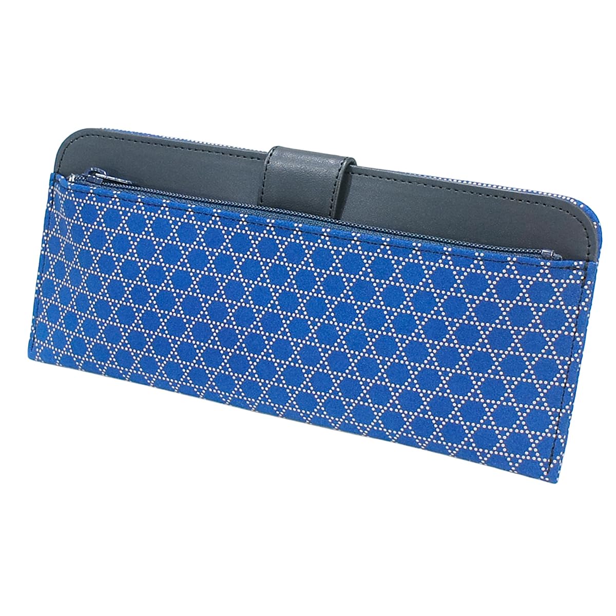 

[Inden-ya] Inden Long Wallet, Large, Thin Deerskin, Cobalt Blue with White Lacquer, Kagome Pattern, 2107-cw-029, Custom Order