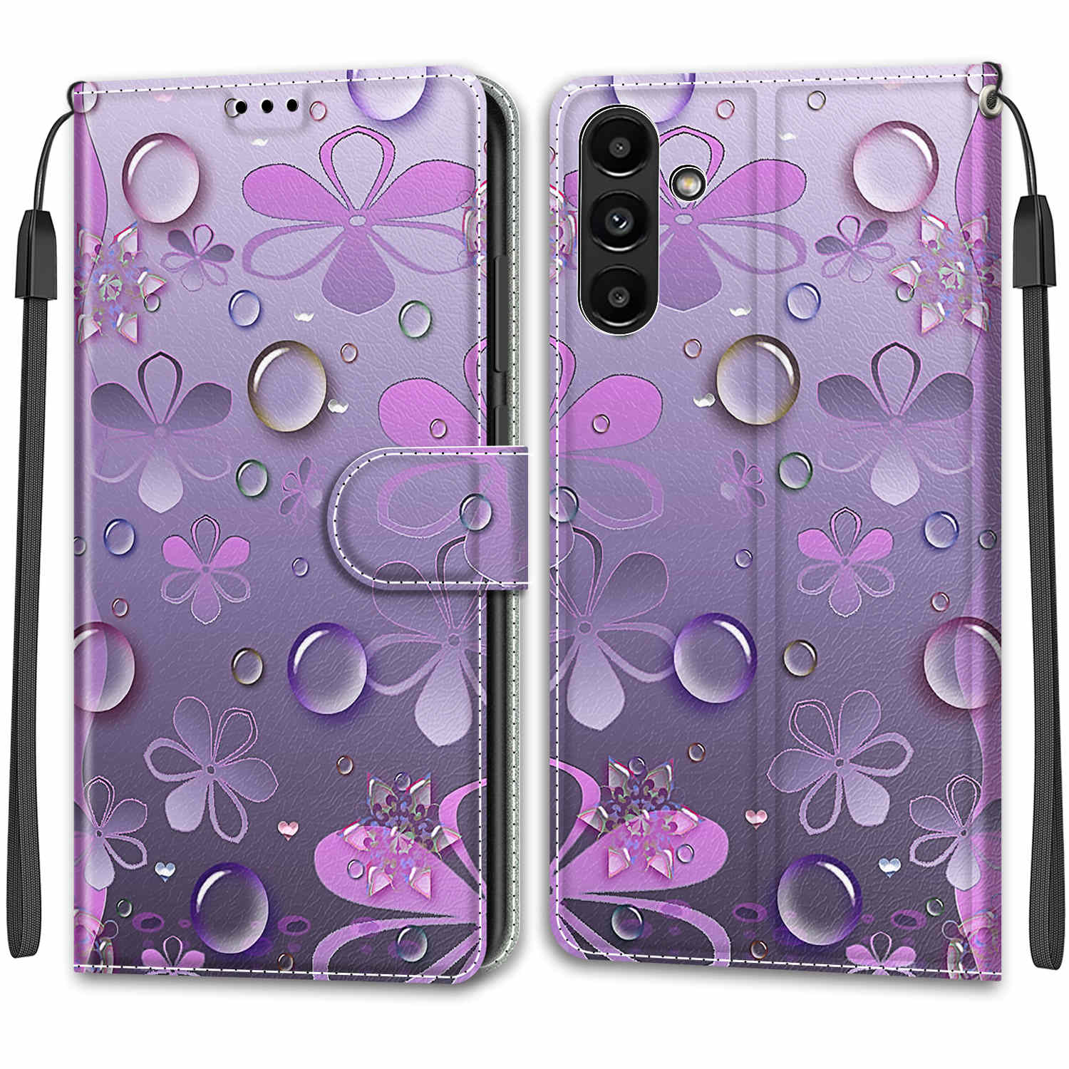 

Роскошный окрашенный кожаный чехол-кошелек в стиле книги, защитный чехол для Samsung Galaxy A36 A26 A16 A55 A35 A25 A24 A15 A05 A54 A14 A04S Samsung A51 A71 A40 Samsung A5 2017 A520