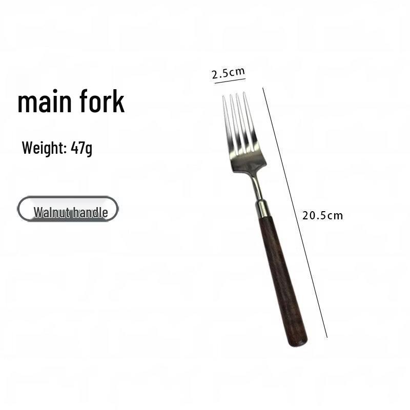 abay Walnut Wood Handle Dinner Fork Set (2-Pack)