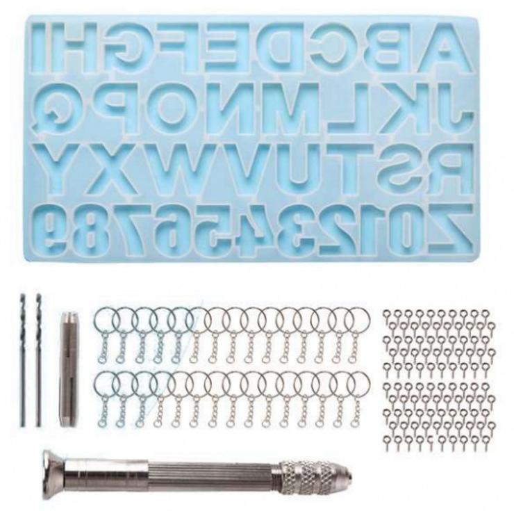 DIY Epoxy Resin Crystal Letter Silicone Set for Key Pendant Crafting