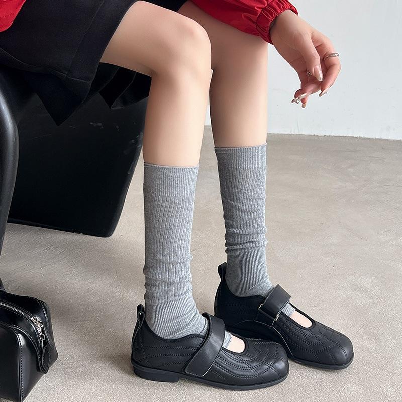 

New low-heeled flat-soled single shoes for women, comfortable and soft cowhide lazy shoes, non-slip cowhide soft-soled large-size sheepskin wom 40 чёрный