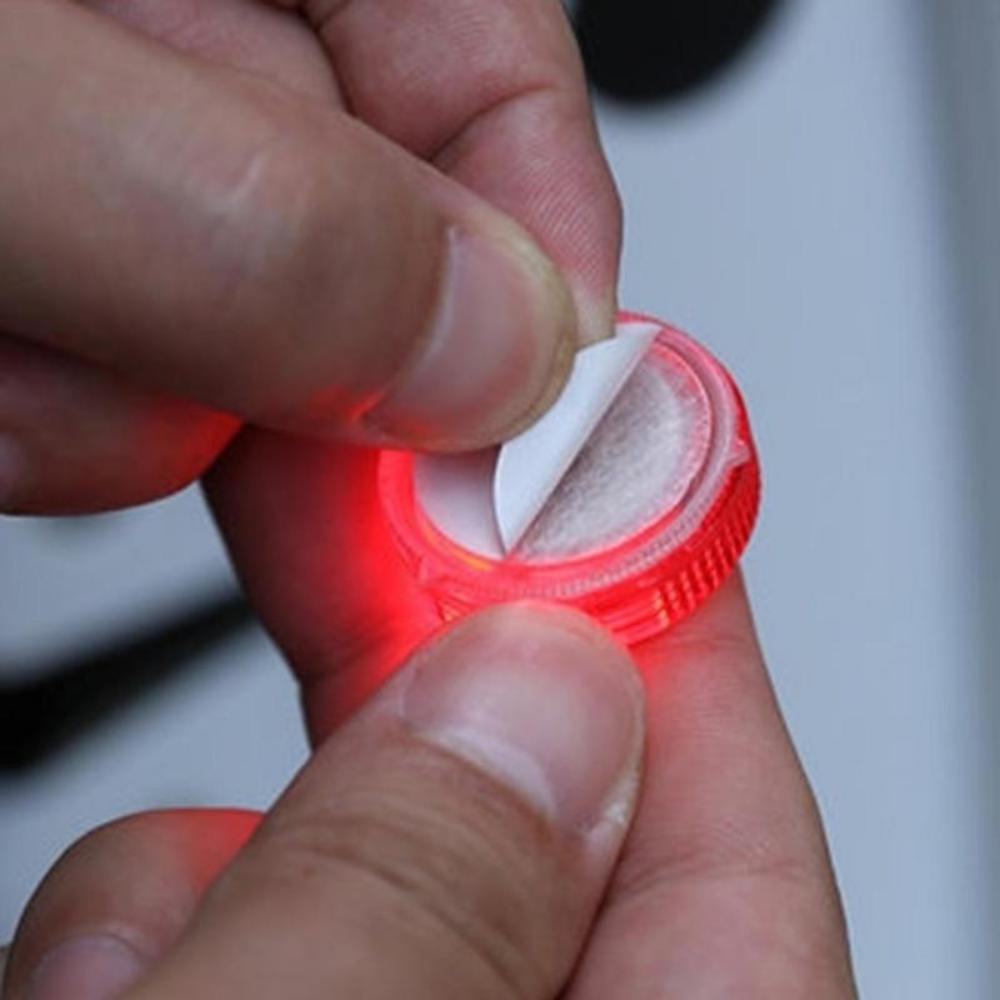 2PCS Red Wireless Car Door Warning Lights Anti-Collision Strobe Alarm Lamp with Turn Signal Function Parking Light