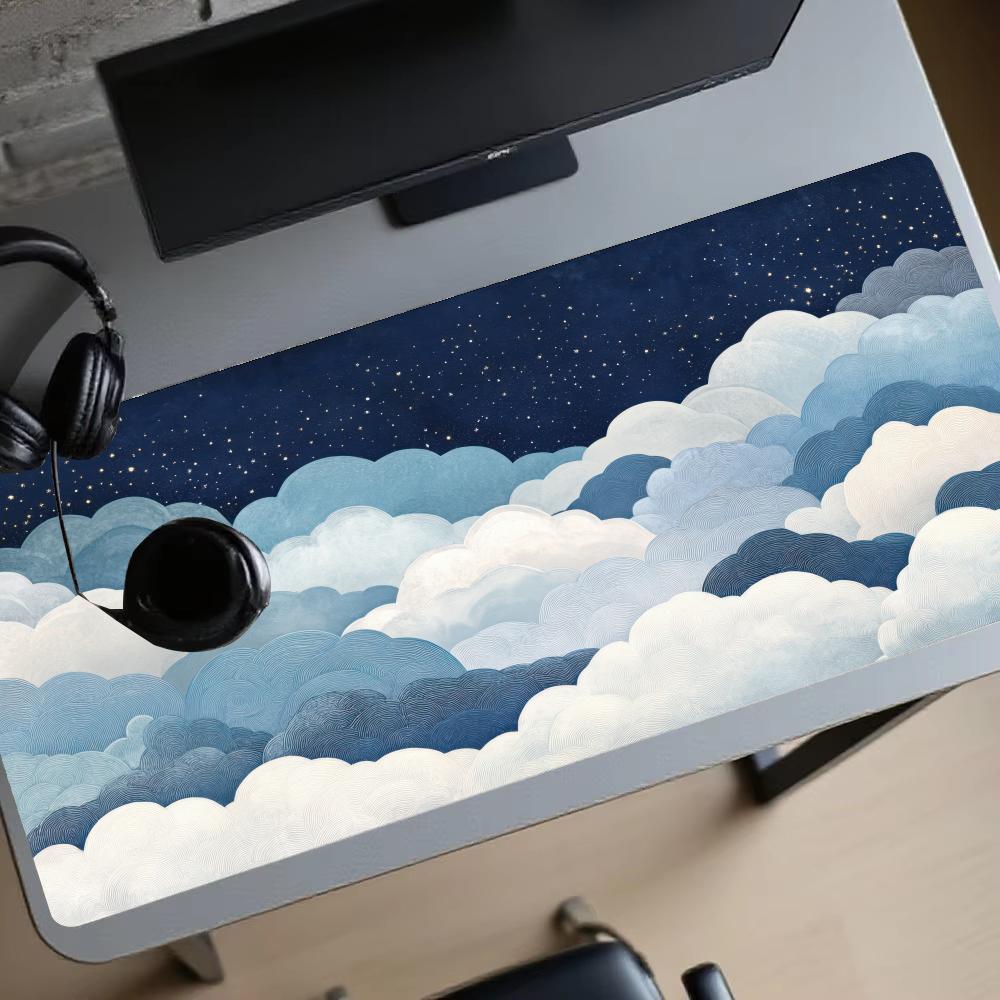 Starry Sky Clouds Gaming Mats Extended Pad Pc Accessories Mouse Pads Desk Interior Mousepad Gamer Decoration Mouse Mat Playmat