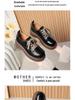 Women's Fashion Leather Loafers: Non-slip, Thick Sole, Lace-up, Casual, Versatile Shoes for Spring and Autumn.