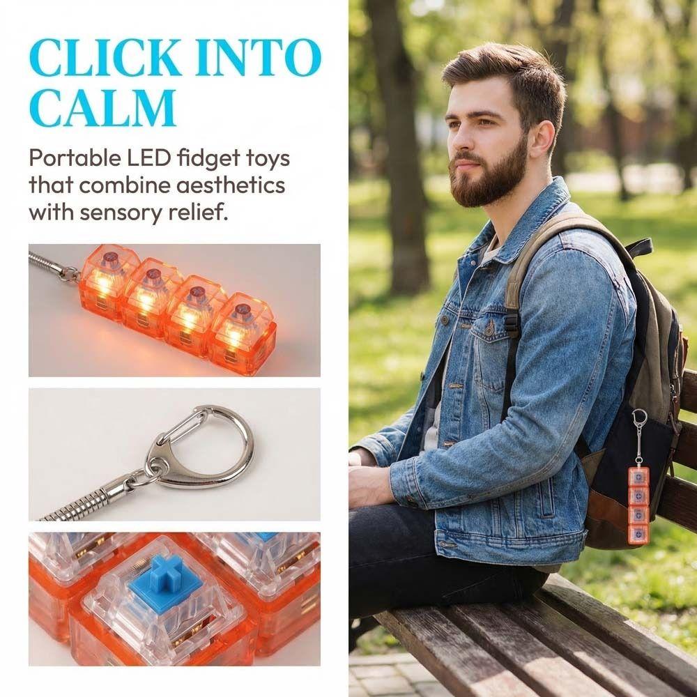 Luminous Crystal Keycap Pendant Funny Mechanical Keyboard Keychain  Pass Time