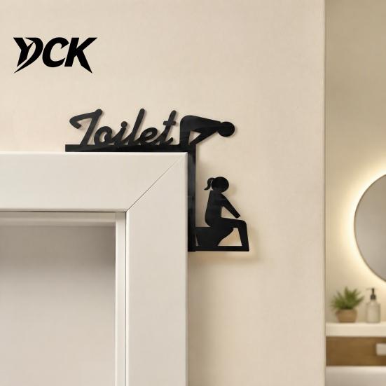 Home Decor Accents Funny Bathroom Door Sign, Thinking Room Metal Wall Art with Humorous Quotes, Self-Adhesive Office Plaque Toilet Sign for Restroom,