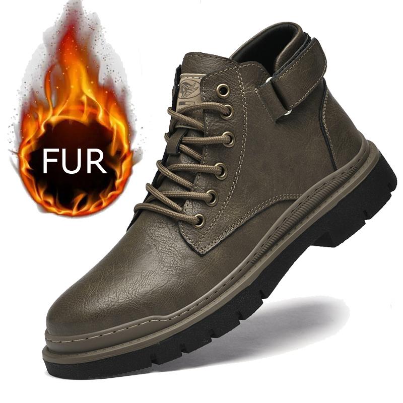 

Fashion Luxury Genuine Leather Laced Desert Boots Men Shoe Brand Leather Handmade Designer Ankle Boots Fashion Outdoor Round Toe Boots 37