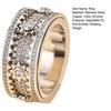 Anello per Dita Regolabile Anti-Ansia Fidget Ring Acciaio Inossidabile Zirconia Cubica Intarsiato Design Rotante Anello da Meditazione