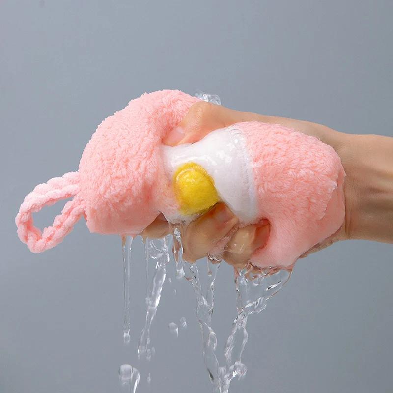 Cartoon Penguin Hand Towel Cute Kids Bathing Towel Soft Coral Kitchen Towel Super Absorbent Handkerchief Bathroom Accessories