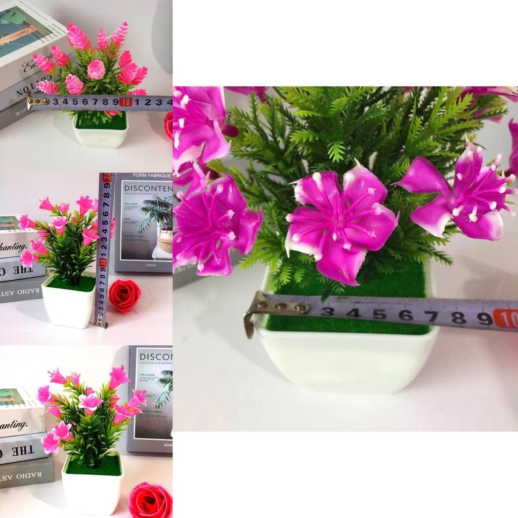 Plastic Potted Faux Flowers Collection With Lilies Roses And Cones For Home Decoration