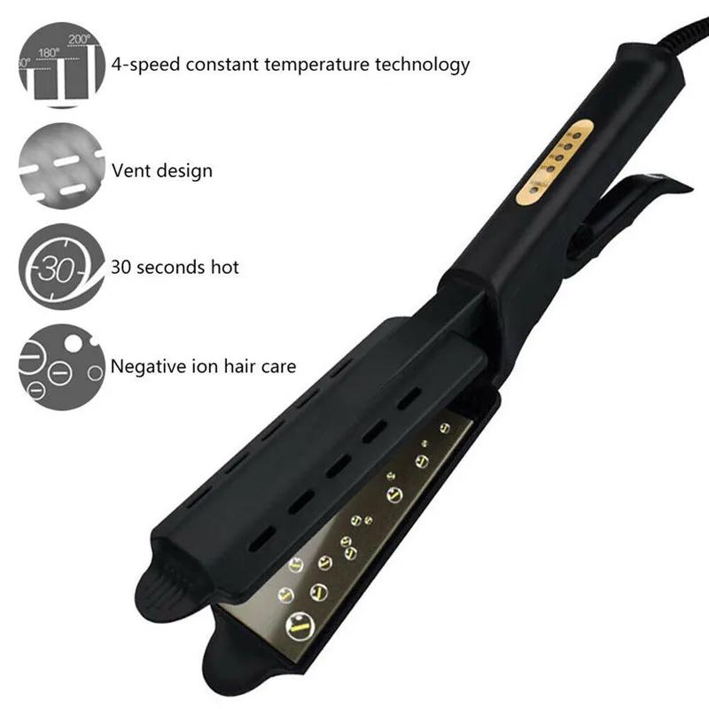 Hair Straightener Four-gear Temperature Adjustment Ceramic Tourmaline Ionic Flat Iron Widen Panel Professional Styling Tool Comb