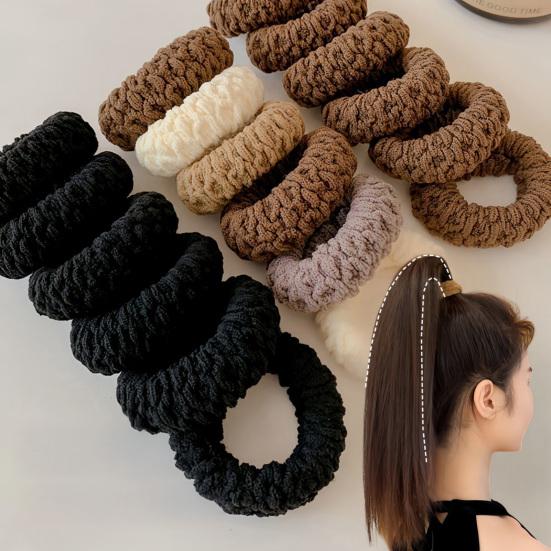 

6Pcs Hair Ropes Ponytails Buns Braids Elastic Hair Ties Hair Headbands Soft Seamless Accessories бежевий