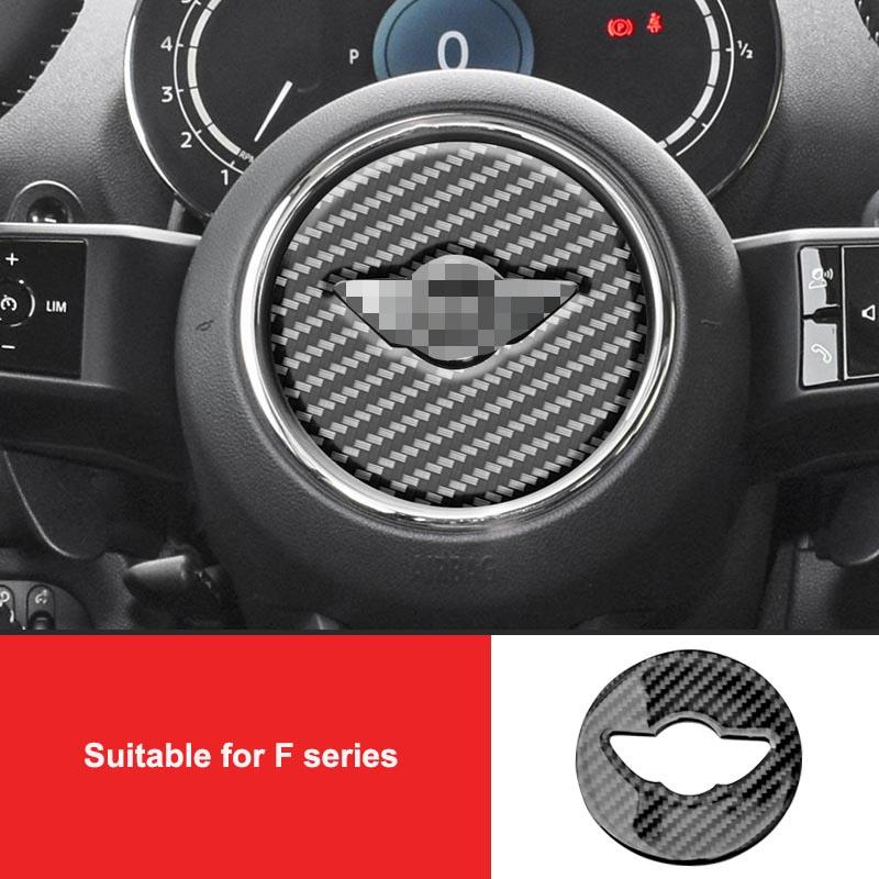 Carbon Fiber Patterned Car Steering Wheel Sticker Suitable For MINI F series R series interior accessories