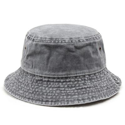 Bucket Klobouk Jednobarevný Praný Vintage Anti-UV krém na opalování Dekorativní Denim Unisex Ženy Muži Čepice Pokrývka hlavy