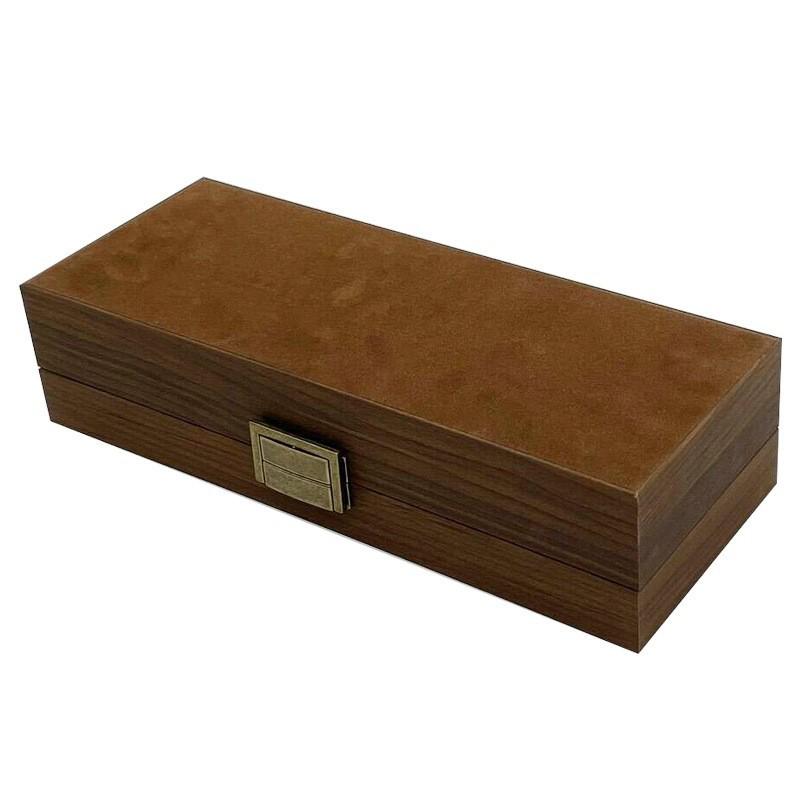Vintage Wooden 6-Slot Watch Storage Display Box In Black Walnut