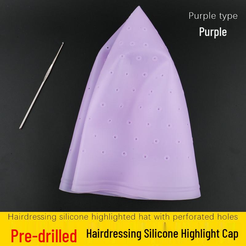 No-Punch Silicone Highlight Cap: Reusable, Deep-Conditioning, Round-Hole Hairdye Cap