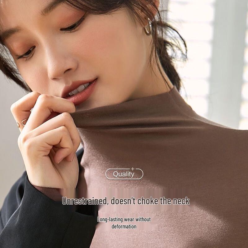 Langsha Women's Modal Mock Neck Long Sleeve Slimming Base Layer Top