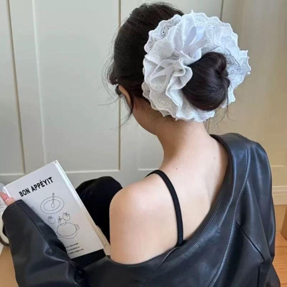 Flower Shape Elastic Hair Bands Hair Tie Exaggerated Hair Rope  Ladies